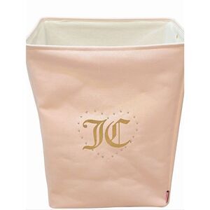 Juicy Couture Home Gold Foil JC Logo Rhinestone Heart Canvas Hamper w/Handles